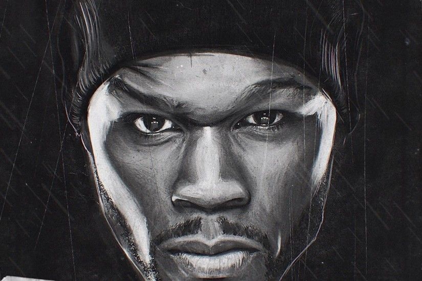 50 Cent, Portrait, 50 Cent Portrait Painting