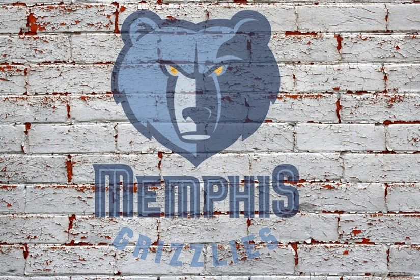 memphis grizzlies logo on brick wall