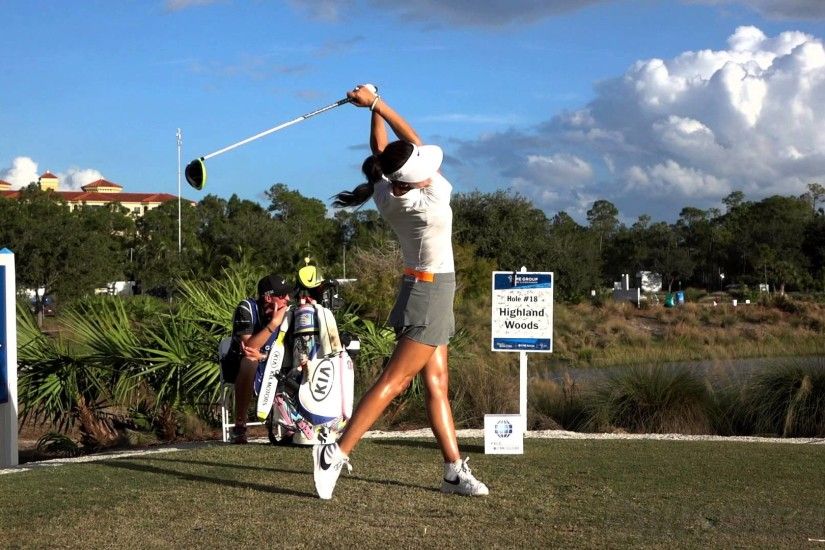 MICHELLE WIE 120fps SLOW MOTION FACE ON DRIVER GOLF SWING 2015 CME GROUP  TOUR CHAMPIONSHIP 1080p HD - YouTube
