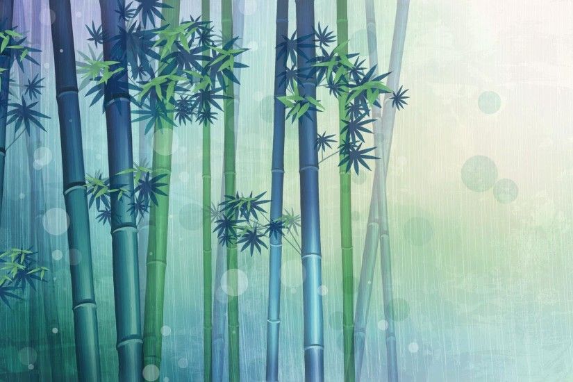 1920x1080 Hd Bamboo and rain painting desktop backgrounds wide wallpapers :1280x800,1440x900,1680x1050