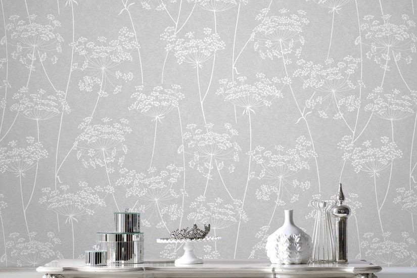 Aura Wallpaper in Grey from the Innocence Collection by Graham & Brown