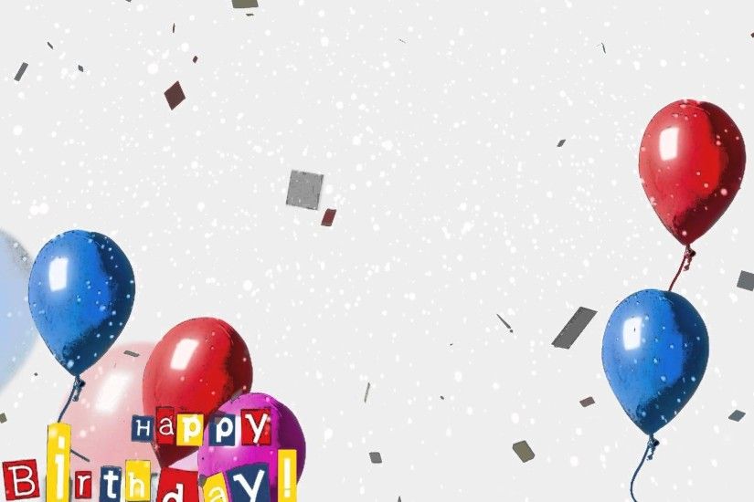 Birthday Balloons Snowfall Background HD