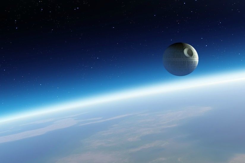 Hacked together the Mac desktop photo of the moon over Earth with a pic of  the Death Star. Enjoy.
