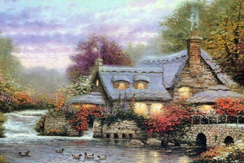 2560x1707 Thomas Kinkade's Disney Paintings - Peter Pan - Walt Disney  Characters .
