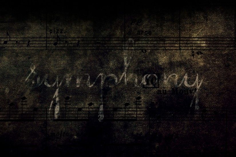1920x1080 Wallpaper notes, symphony, grunge, lettering, background, shadow