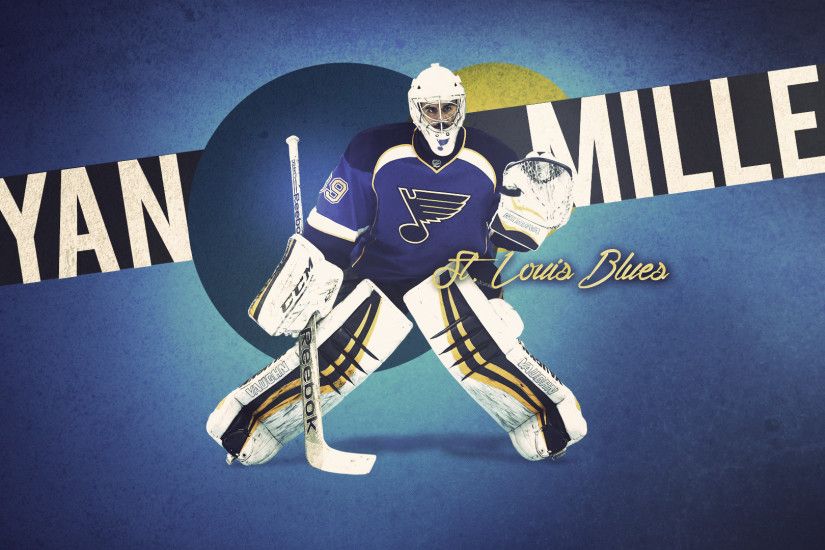wallpaper featuring goaltender Ryan Miller with the St. Louis Blues .