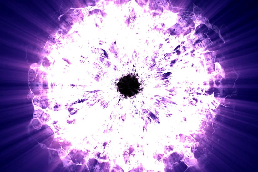 Shockwave explosion from the center look like flame and in circle of fire  heat wave with ray radiant glowing around look like supernova from the  purple ...