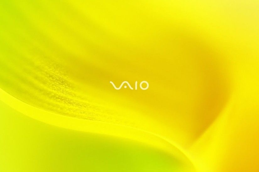 Preview wallpaper sony vaio, yellow, system, line 1920x1080