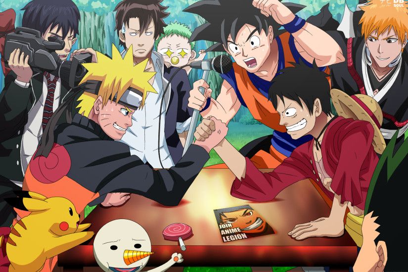 Anime - Crossover Monkey D. Luffy Naruto Uzumaki Rin Okumura Gon Freecss  Plue (Fairy