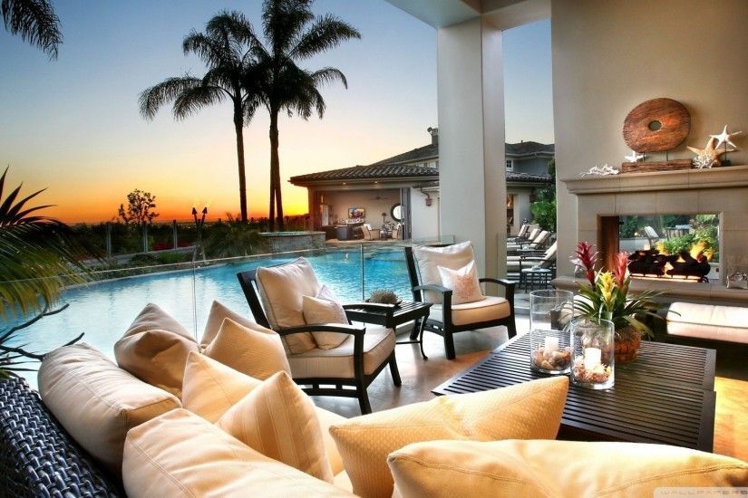 ... luxury pools | Luxury House, Pool View Wallpaper, Background | HD . ...