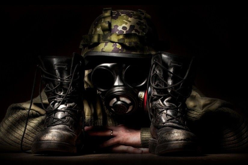 Preview wallpaper camouflage, mask, shoes, creative, military 1920x1080