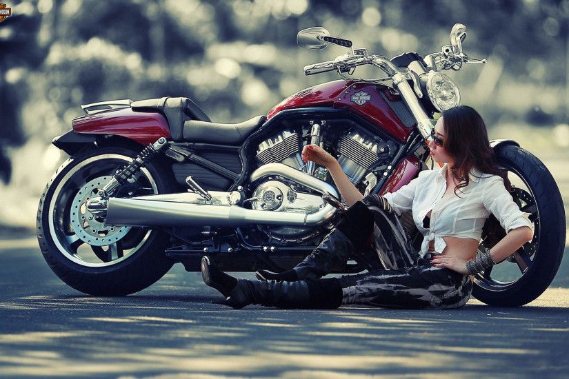 Woman and a Harley-Davidson Motorcycle HD desktop wallpaper, Woman wallpaper,  Harley-Davidson wallpaper - Motorcycles no.