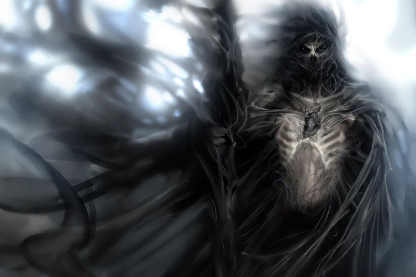dark horror fantasy warrior demon weapons gothic skull mask art .