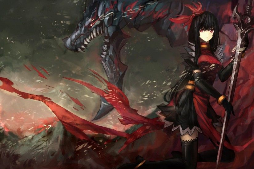 Anime Woman Warrior Sword Dragon #Anime #Dragon #Sword #Warrior #Woman Anime