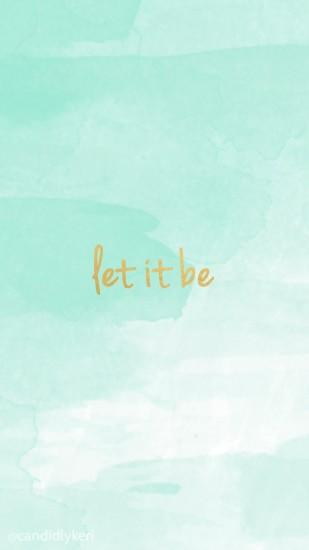 Let it be gold lettering with blue watercolor background wallpaper you can  download for free on