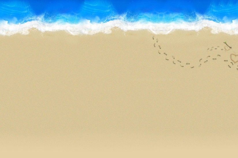 HD Foot prints on the sandy beach Wallpaper