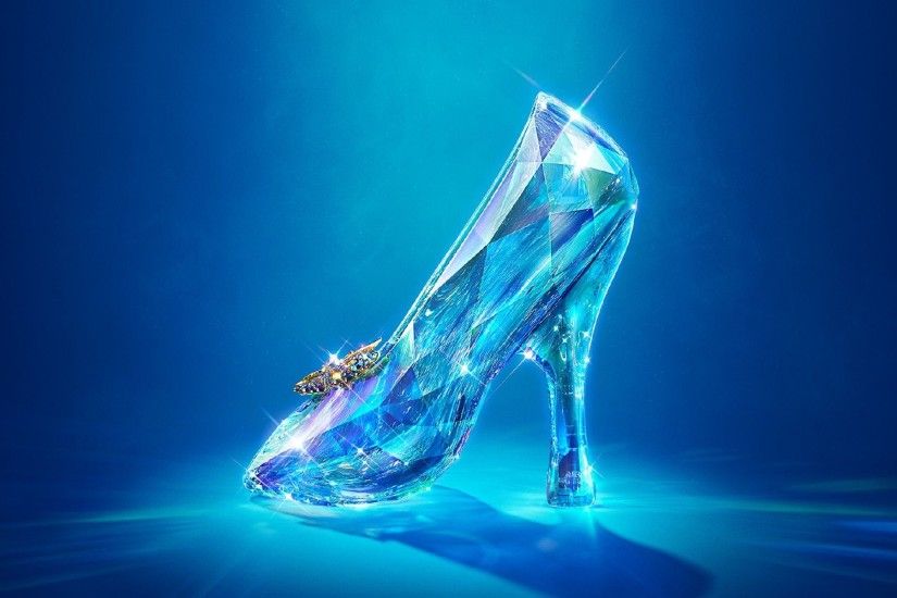 ... free download Disney Cinderella Crystal Shoe 2015 Movie Poster HD  wallpaper