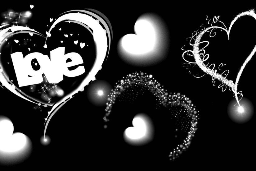 The Word Love in Black and White Wallpaper