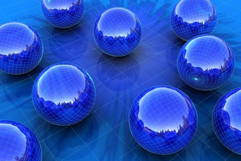 Blue 3D Spheres Desktop Wallpaper 61844