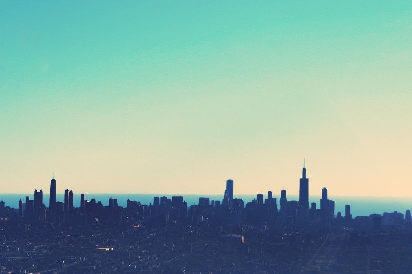 simple, Sky, Blue, Chicago, Skyline Wallpaper HD
