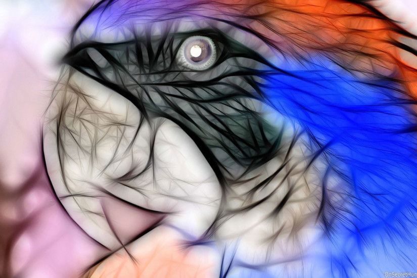 3D Animal Background-Parrot Wallpaper