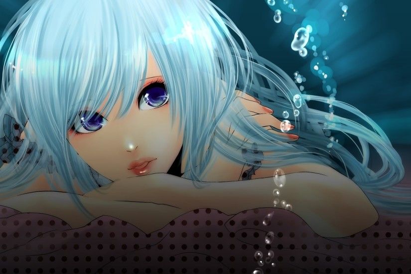 Girl Pretty Blue Hair & Eyes wallpapers and stock photos