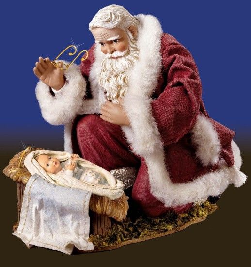 Santa Adoring Baby Jesus - Jesus Christ, the Lord Wallpapers and .