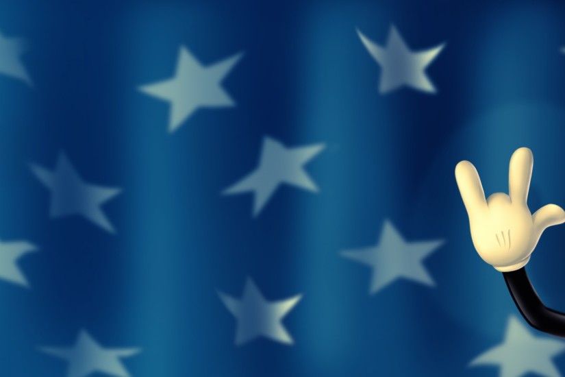 Preview wallpaper walt disney, mickey mouse, hand, fingers, background,  stars 3840x2160