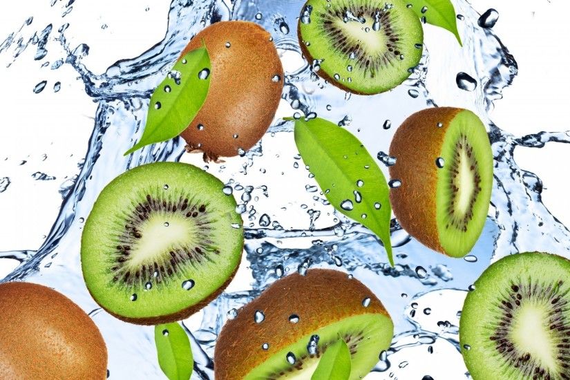 1920x1080 Wallpaper fruit, kiwi fruit, green, water, drops, sprays,  freshness