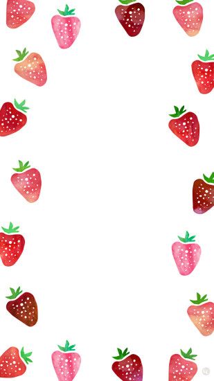 Dress up your smartphone with this cute strawberry wallpaper! Also  available for desktop and iPad