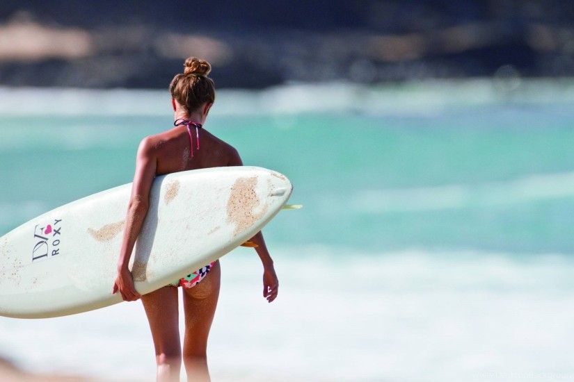Beautiful Girl With Surfboard : HD Wallpaper, Backgrounds Wallpapers