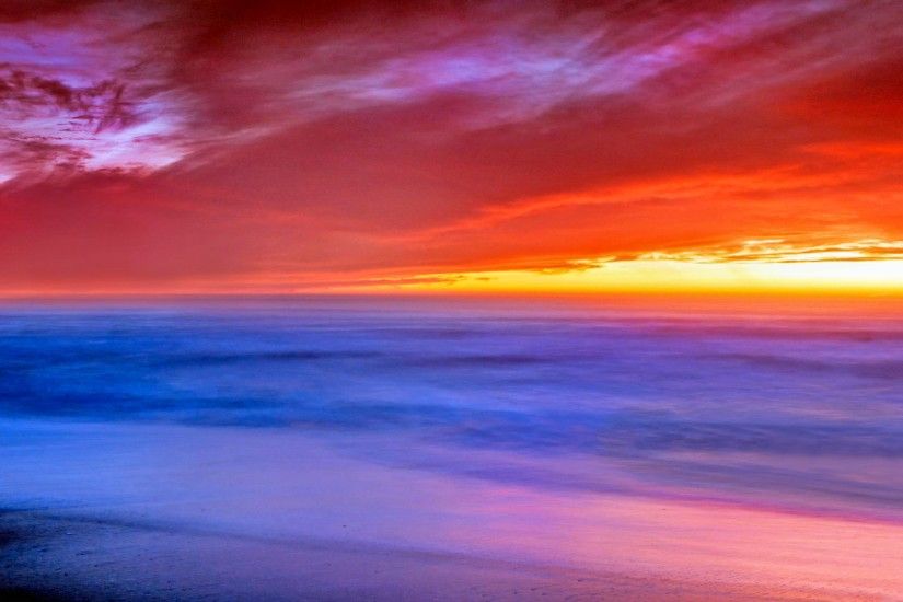 Earth - Sunset Beach Cloud Sky Scenic Nature Colorful Horizon Wallpaper