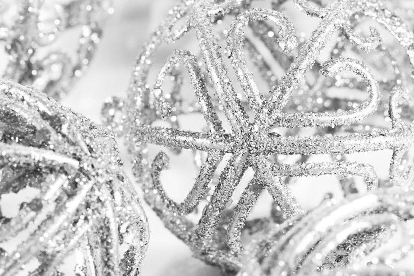 Preview wallpaper christmas decorations, glitter, silver, close-up 2560x1440