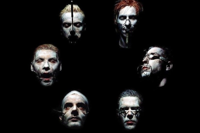 Preview wallpaper rammstein, band, members, faces, horror 1920x1200