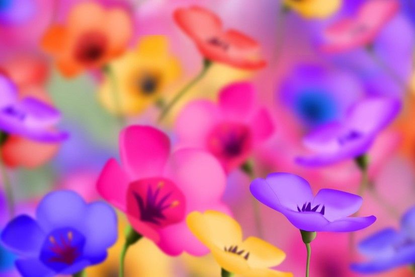 Bright Colored Flowers Wallpaper 27742