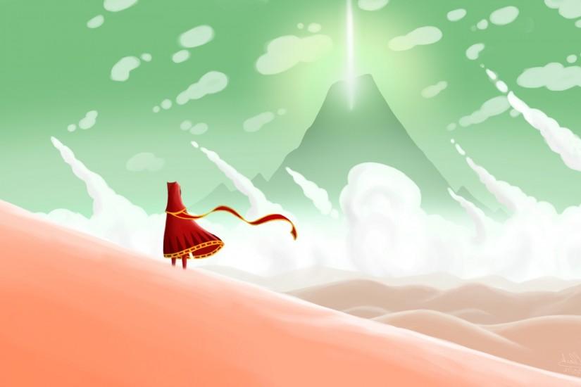fantasy Art, Red Dress, Video Games, Journey (game) Wallpaper HD
