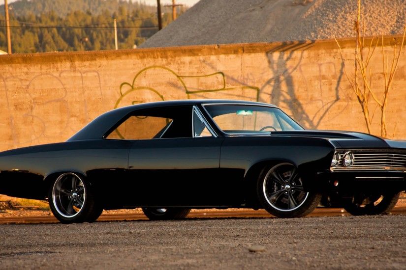 Chevrolet Chevelle SS vehicles cars auto retro classic muscle tuning hot  rod wheels stance black wallpaper