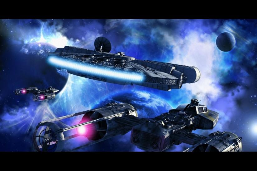 Sci Fi - Star Wars Spaceship Planet Sci Fi Space Millennium Falcon Wallpaper
