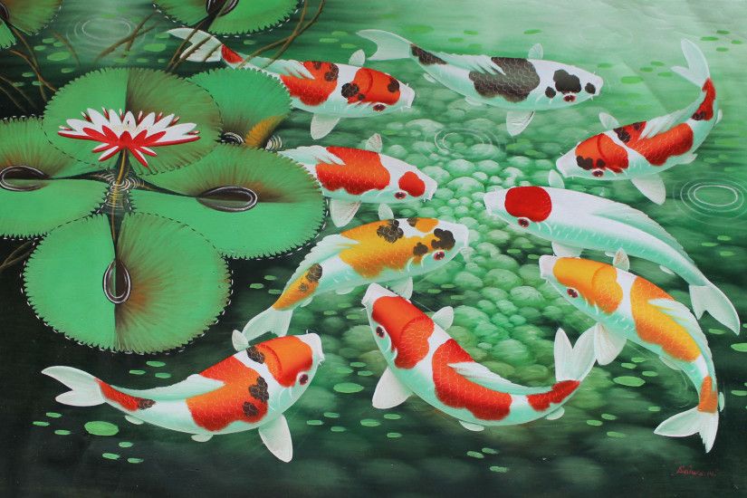 Koi Fish Painting - wallpaper.