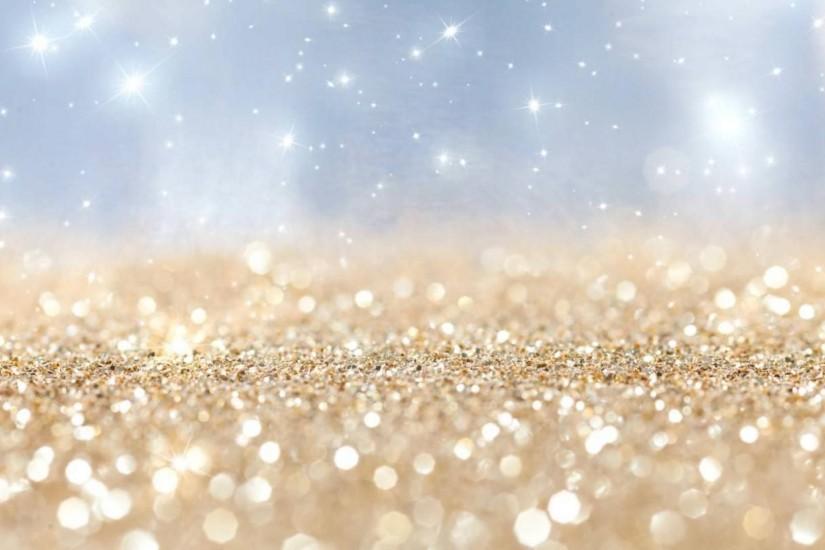 Gold and White Glitter Background