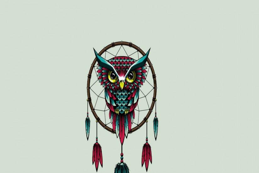 Owl bird dreamcatcher art wallpapers hd.