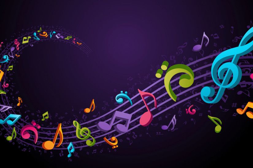 hd pics photos music abstract flying music notes colorful desktop  background wallpaper