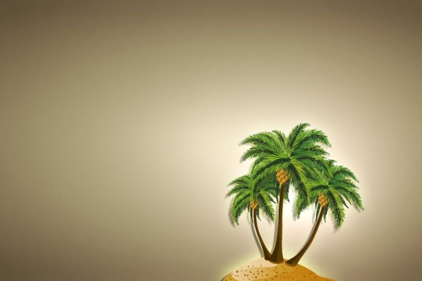 palma island light background coconut minimalism tree