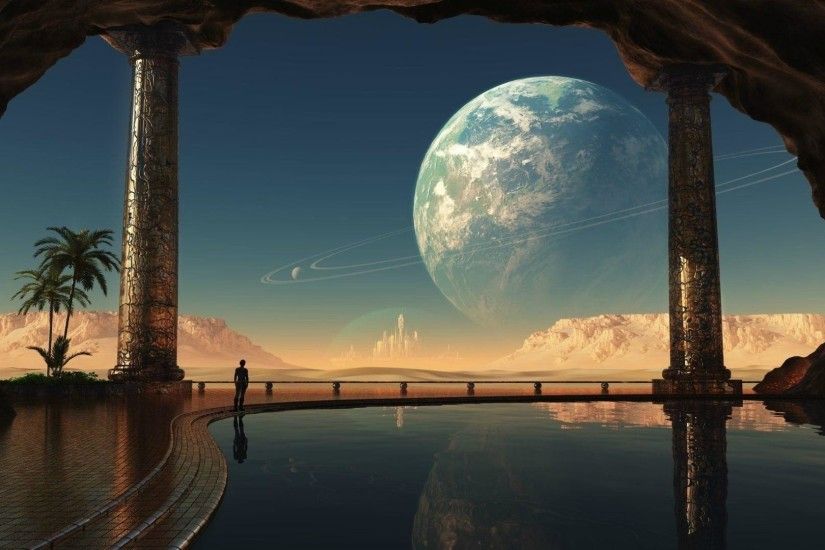 Castle on the alien planet wallpaper - Fantasy wallpapers - #