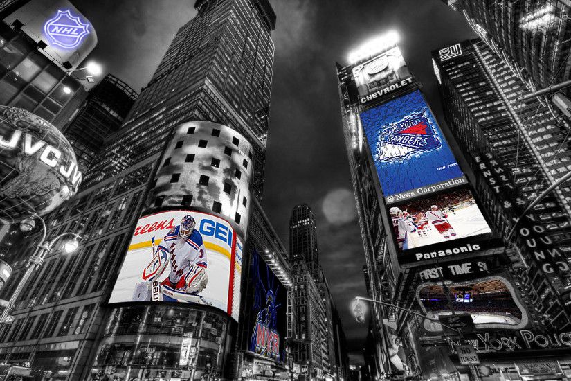 Realyze 2 0 NHL New York Rangers Times Square Wallpaper by Realyze
