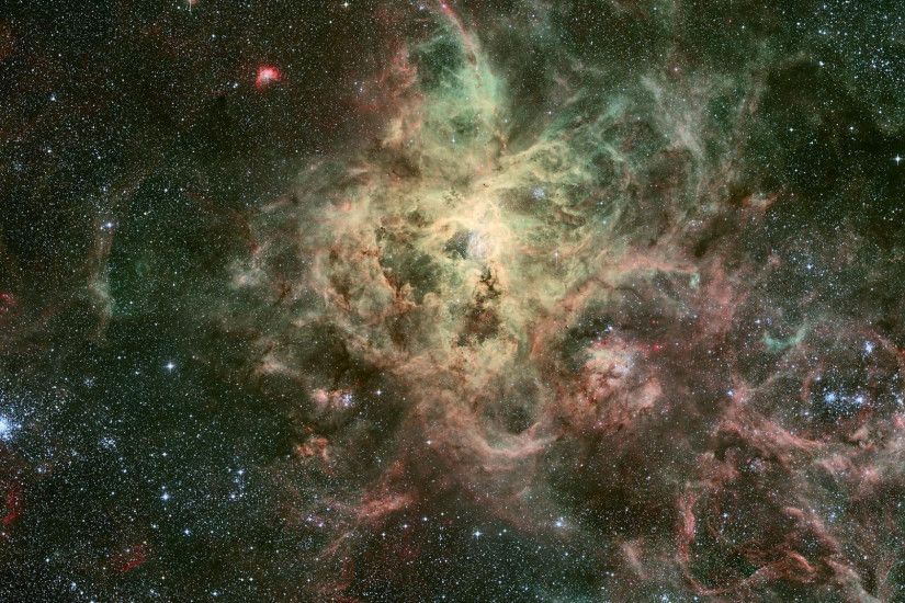 Preview wallpaper nebula, galaxy, stars, universe, spots, flashes 2048x1152