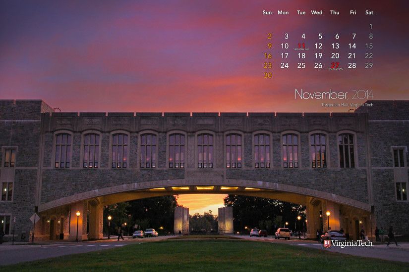 2560x1600 Desktop Wallpaper, November 2014. Virginia Tech. Download: 2560 x  1600 .