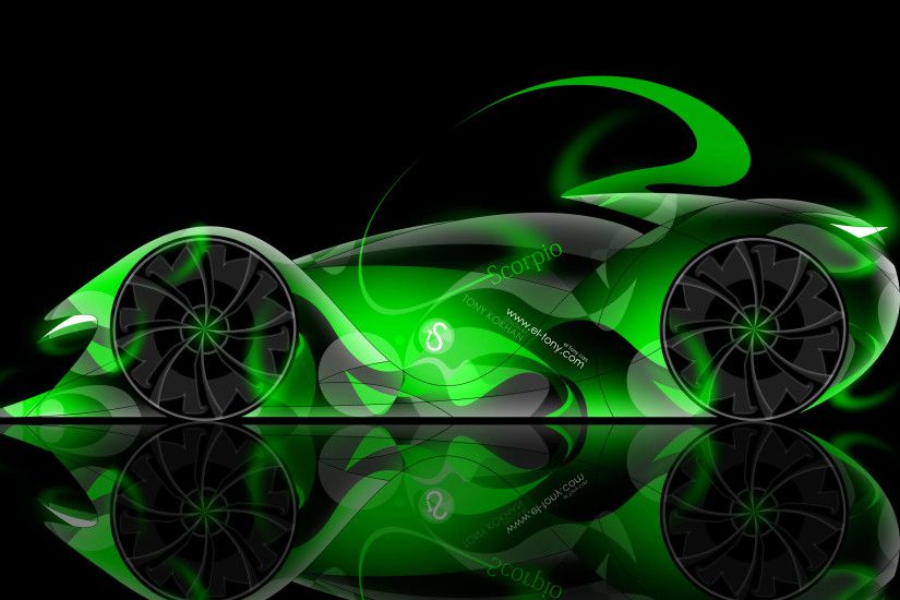 ... Tony-Style-Scorpio-Abstract-Neon-Car-2015-Green- ...