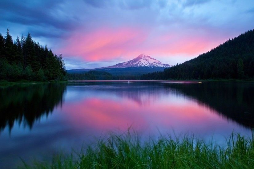 Mountain lake at dusk wallpaper 1920x1080 jpg
