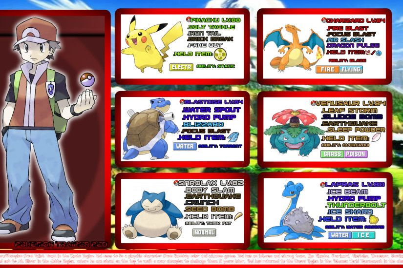 ... PKMN Trainer Red, PKMN team and character profile by MattPlaysVG